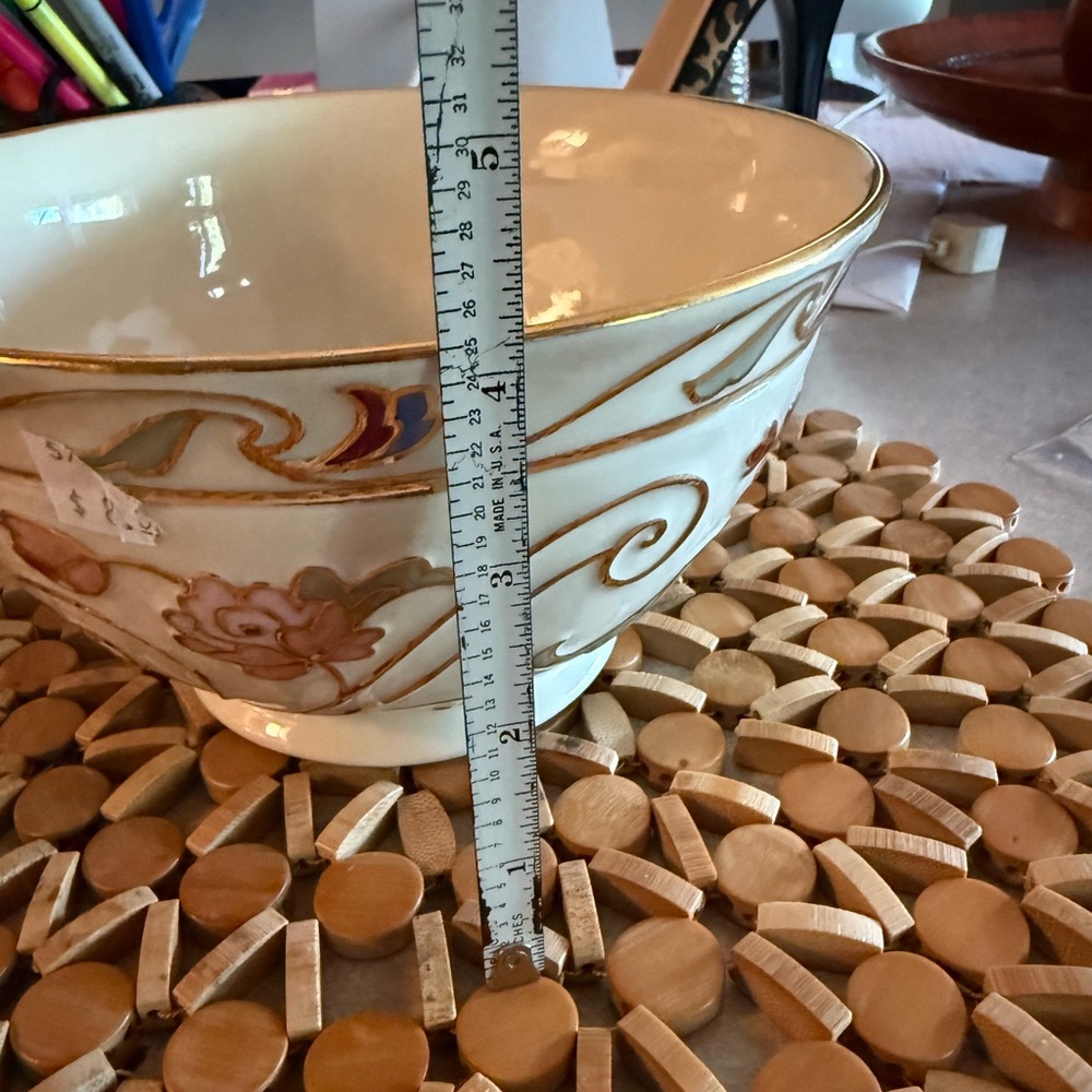 LENOX. Enamel floral print Gilded garden bowl by: Lenox. Like new - Picture 6 of 8